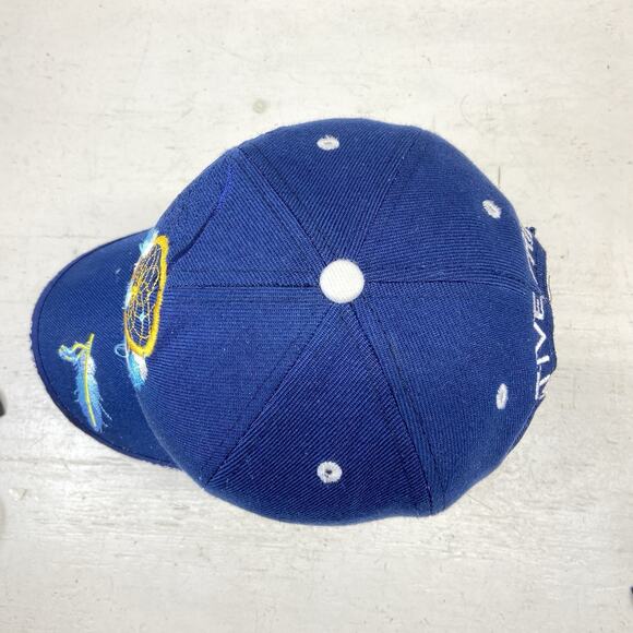 Native Pride Indian Dream Catcher Feather Shadow Navy Blue Embroidered Cap Hat - Picture 4 of 9